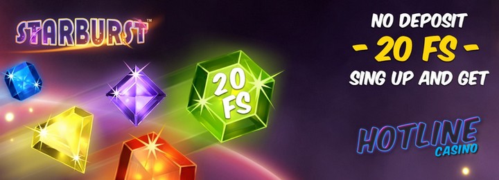 Бездепозитный бонус 20 фриспинов от казино HotLine
